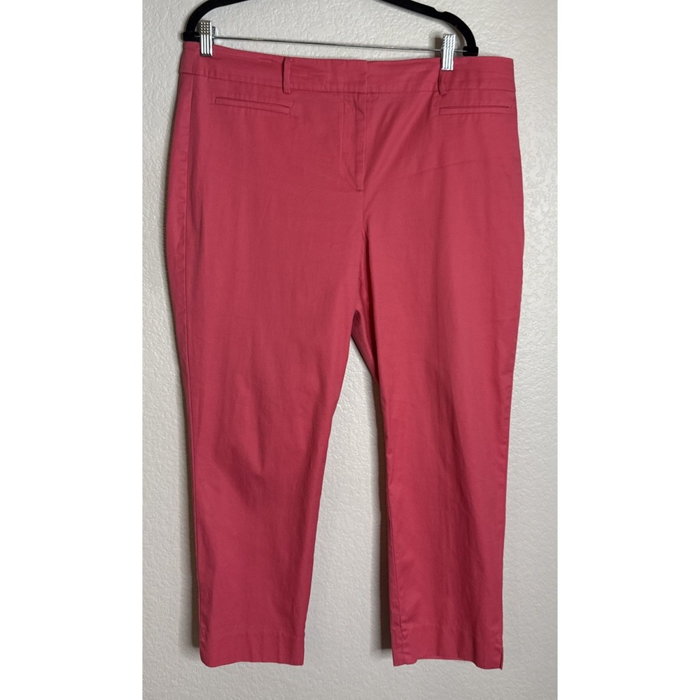 Talbots Womens Size 16 Perfect Crop Pink‎ Coral Chino Pants Preppy Beach Career